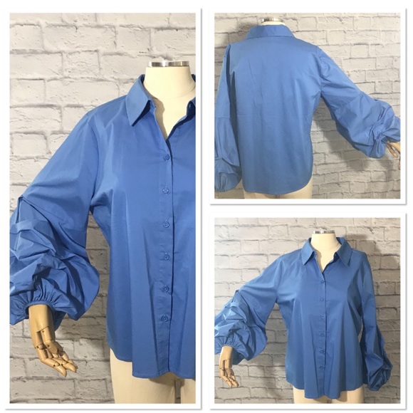 Lantern sleeve elegant top (NWT) - Picture 5 of 11